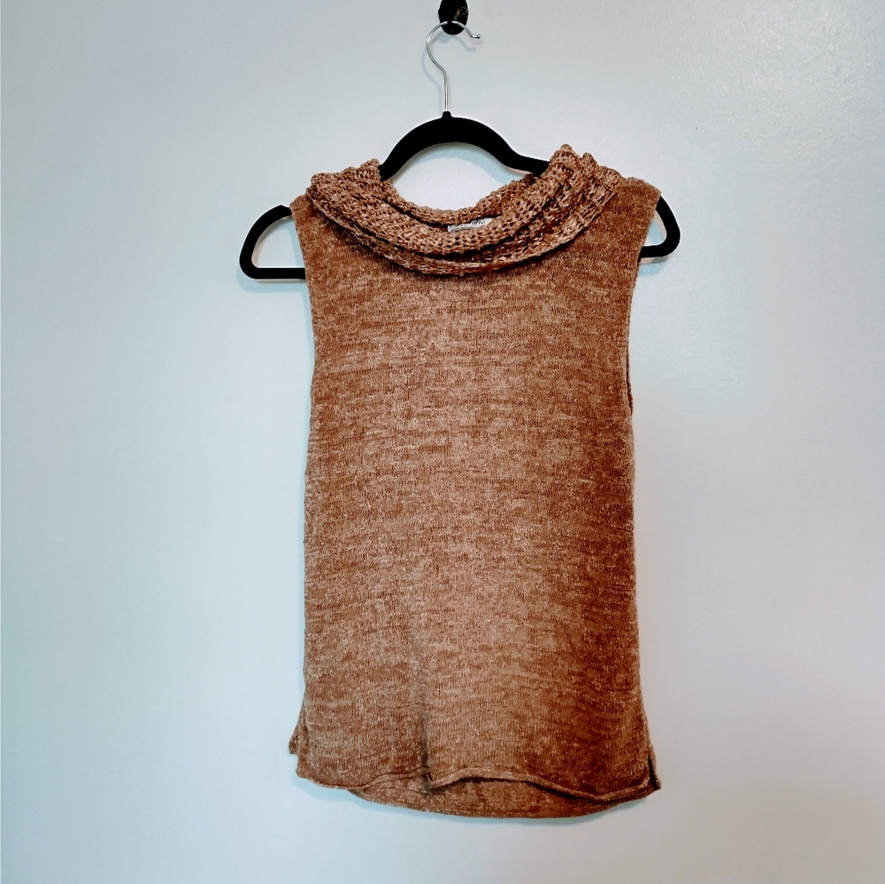 Blushe Impressions light brown beige cowl neck tank top size medium